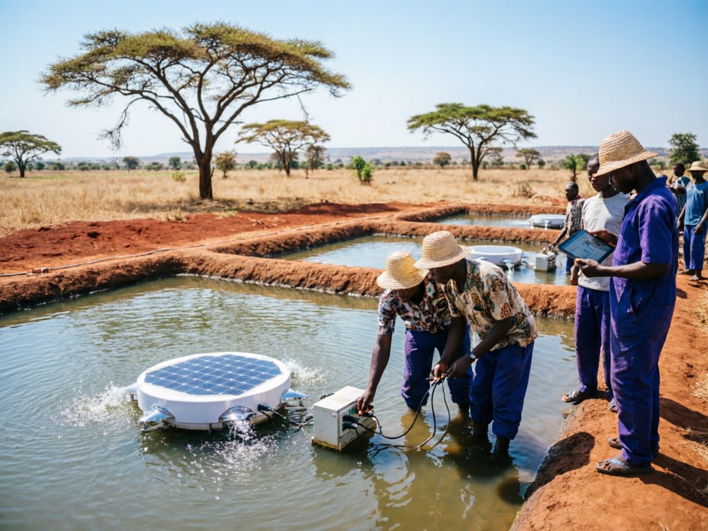 Solar-powered aquaculture project in rural Nigeria