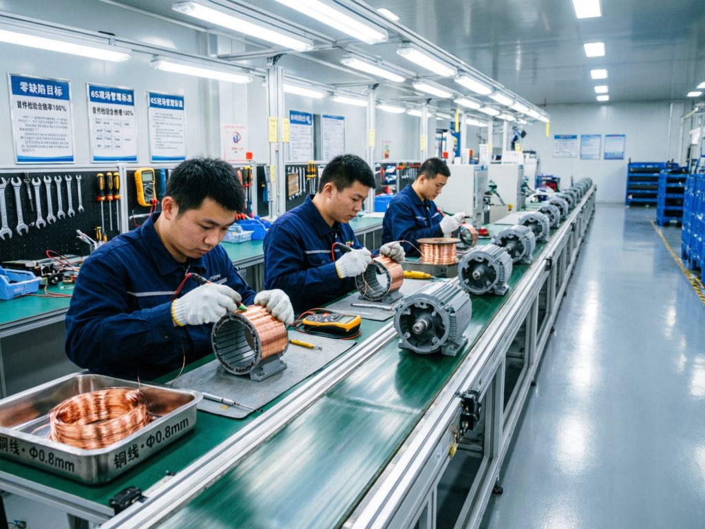 Motor winding and assembly line