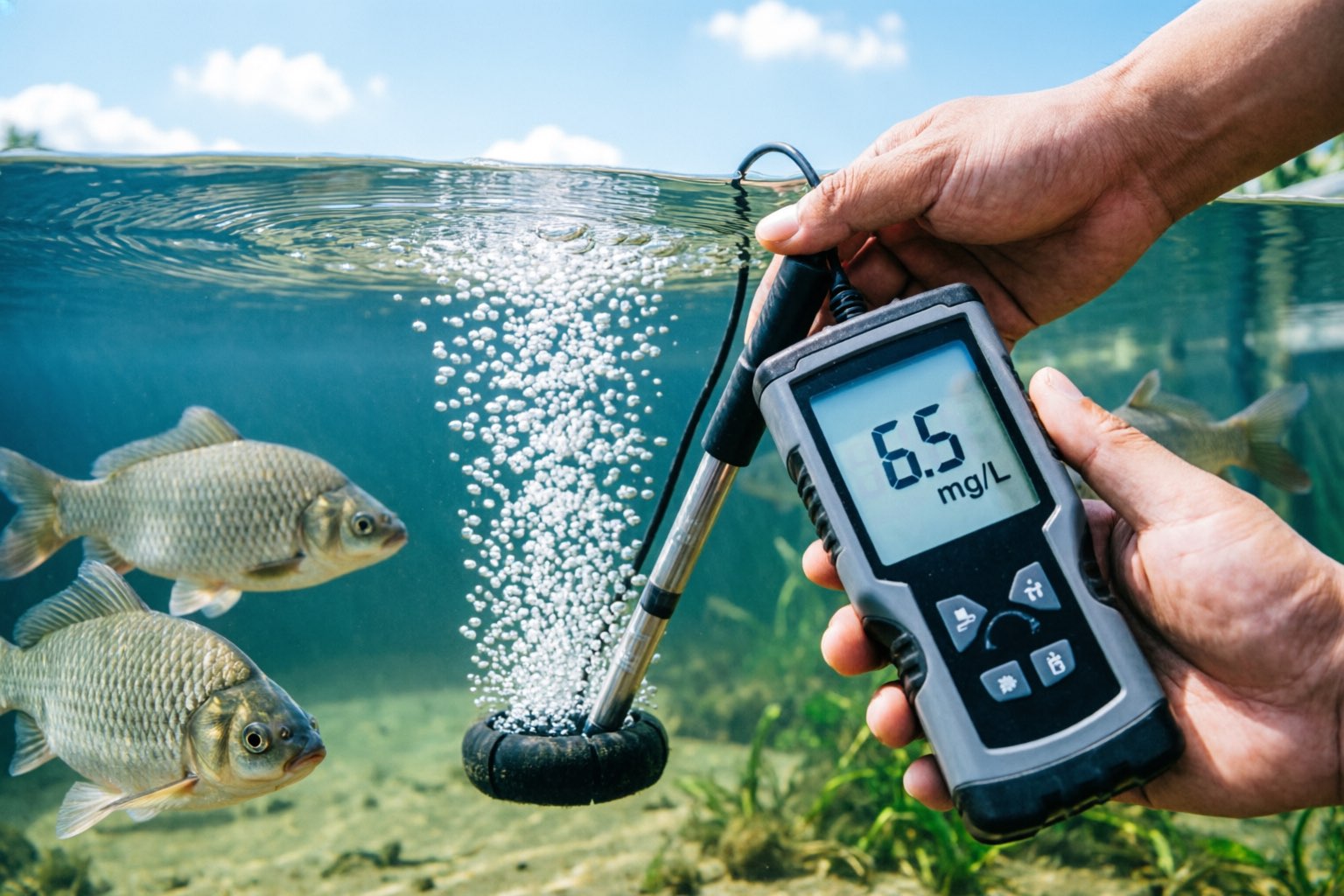 Dissolved oxygen measurement in aquaculture pond
