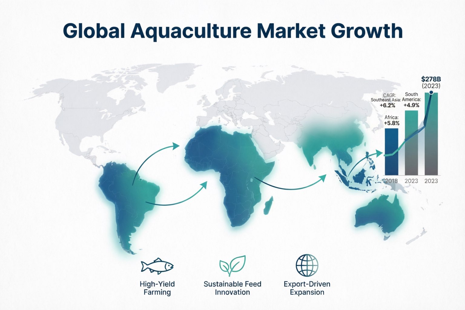 Global aquaculture aerator market growth infographic